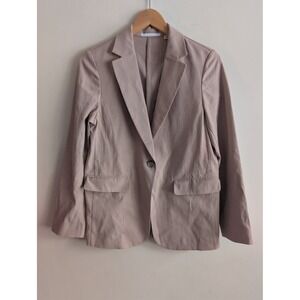Uniqlo Beige Linen Blend Single Button Blazer XS